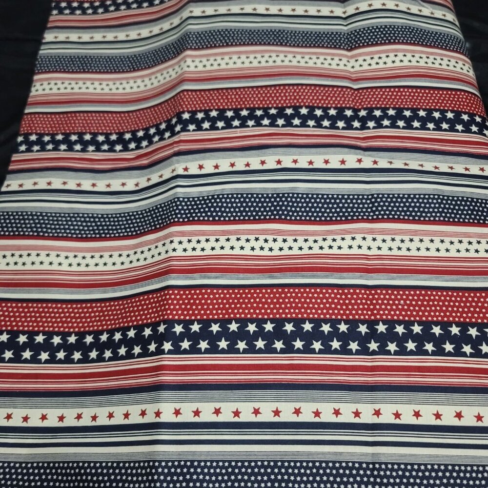 Patriotic Red White Blue Stars Stripes 46" Wide By the Yard Cotton Cotton Blend